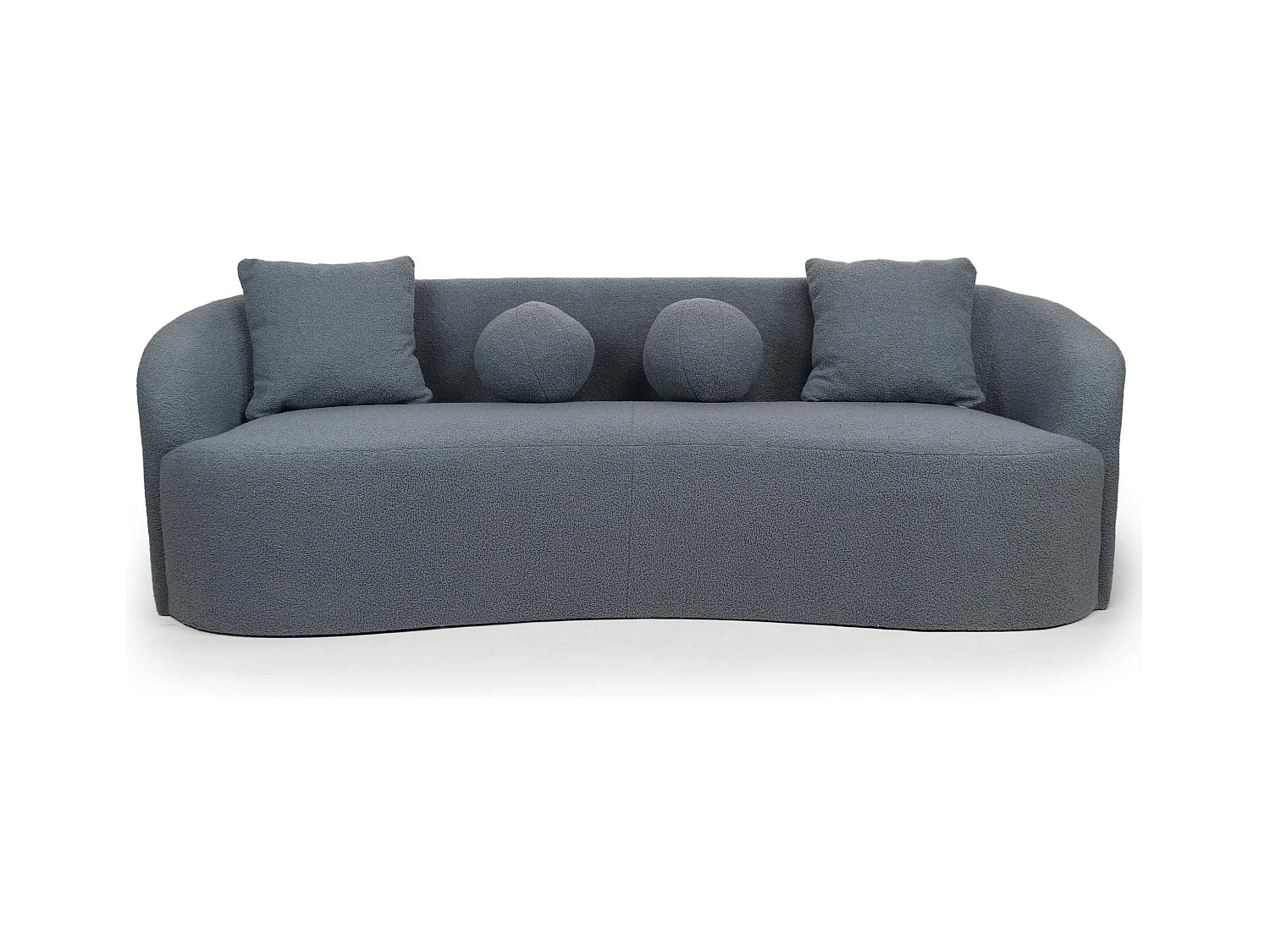 Canapé 4 places au design élégant et incurvé Alex XL Tissu bouclette Gris