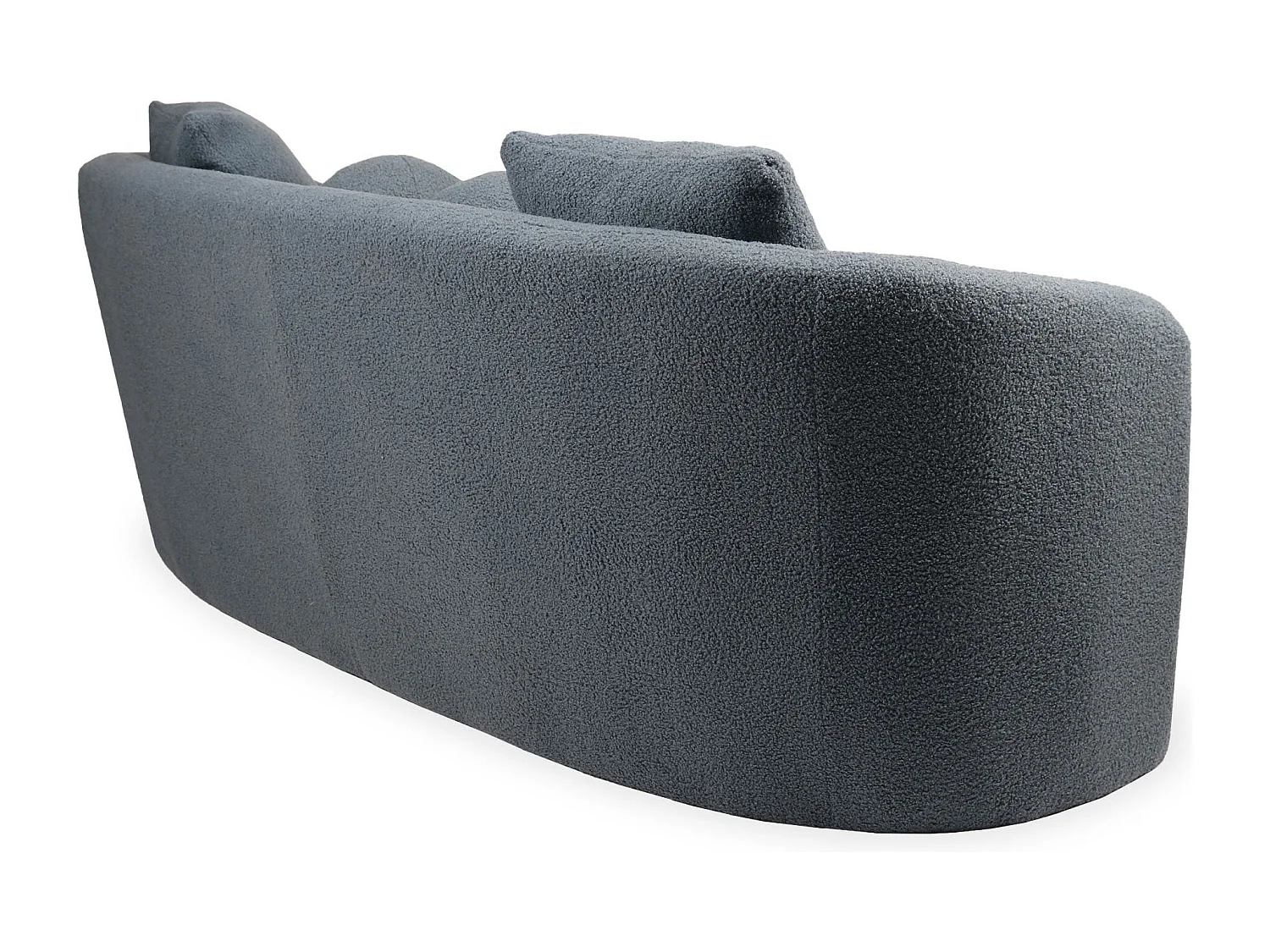 Canapé 3 places au design élégant et incurvé Alex Tissu bouclette Gris