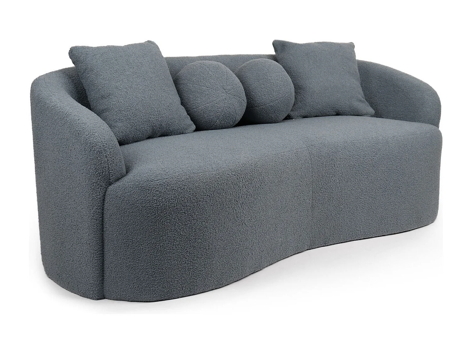 Elegantes 3-Sitzer Design-Sofa Alex Bouclé Stoff Grau