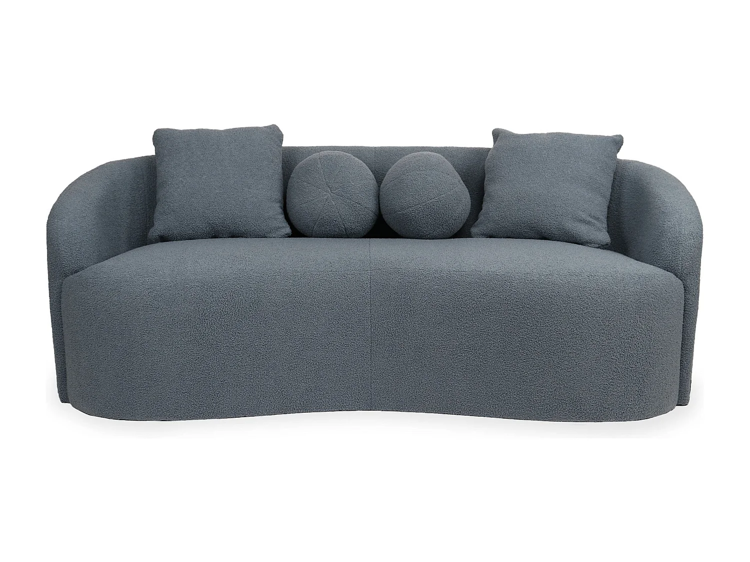 Elegantes 3-Sitzer Design-Sofa Alex Bouclé Stoff Grau