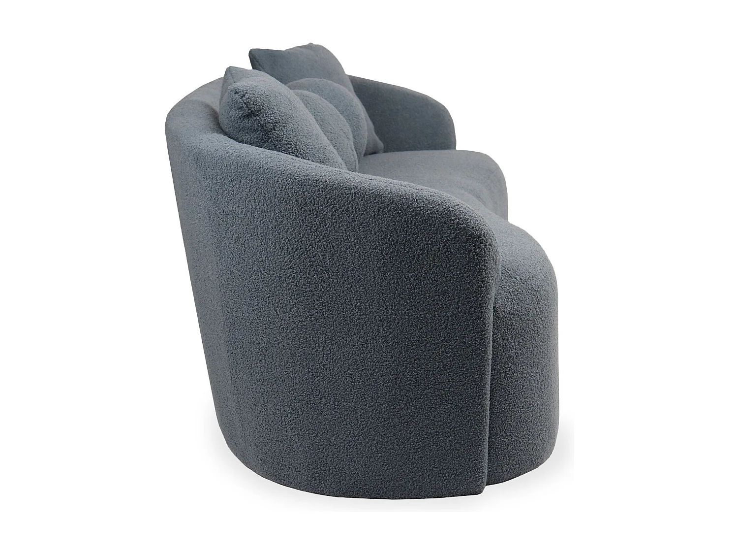 Elegantes 3-Sitzer Design-Sofa Alex Bouclé Stoff Grau
