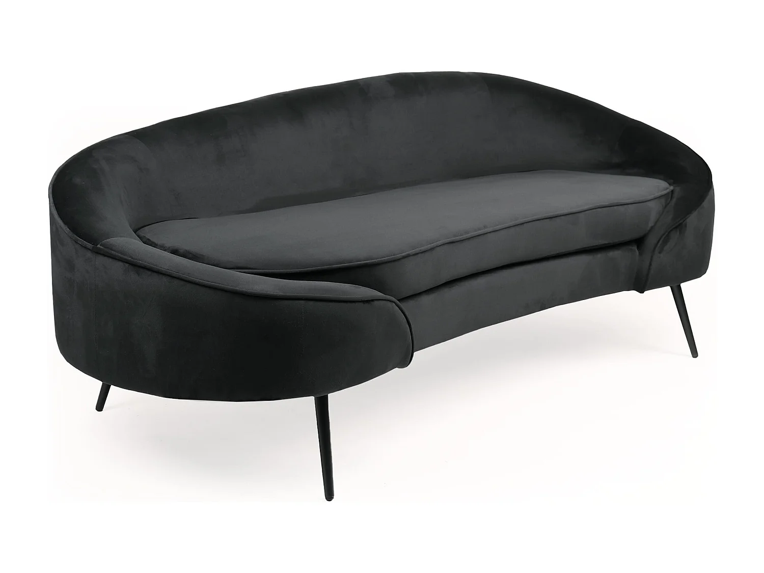 3-Sitzer Sofa Brendan Samt Schwarz Stilvoll und Bequem