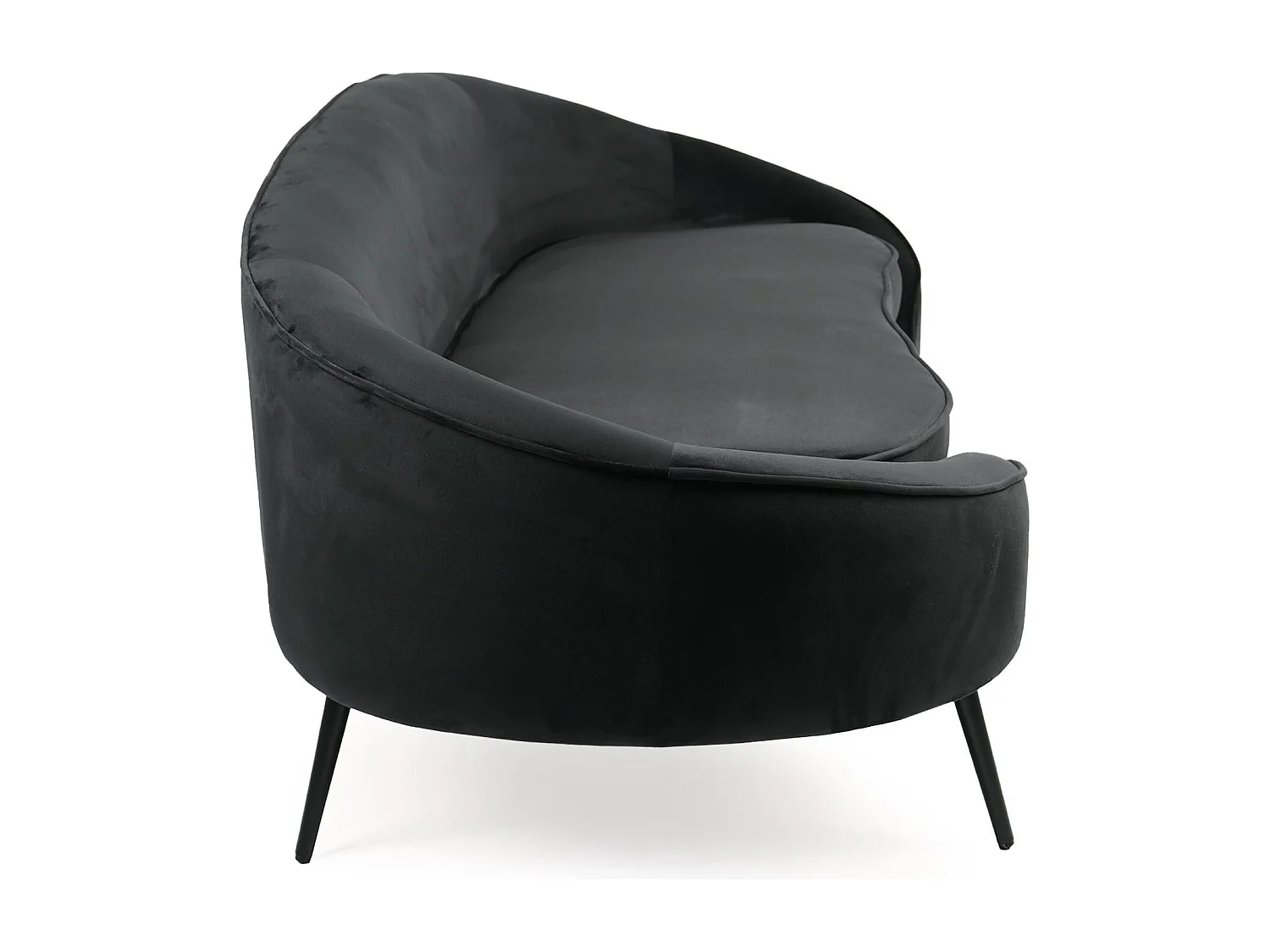 3-Sitzer Sofa Brendan Samt Schwarz Stilvoll und Bequem