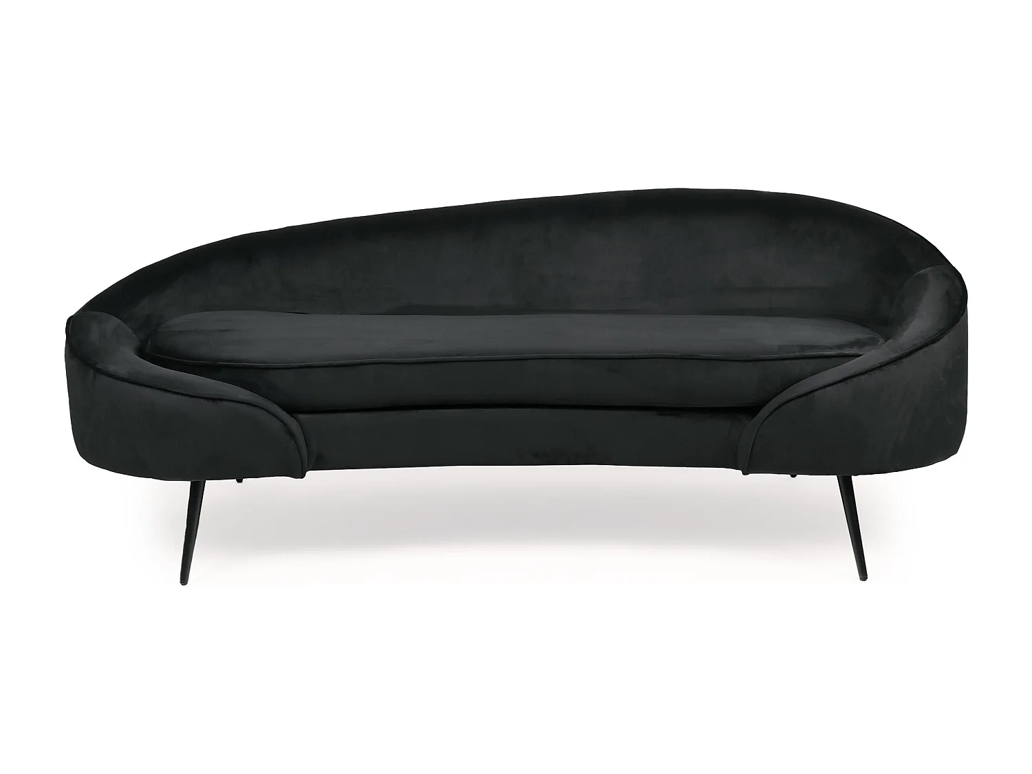 3-Sitzer Sofa Brendan Samt Schwarz Stilvoll und Bequem
