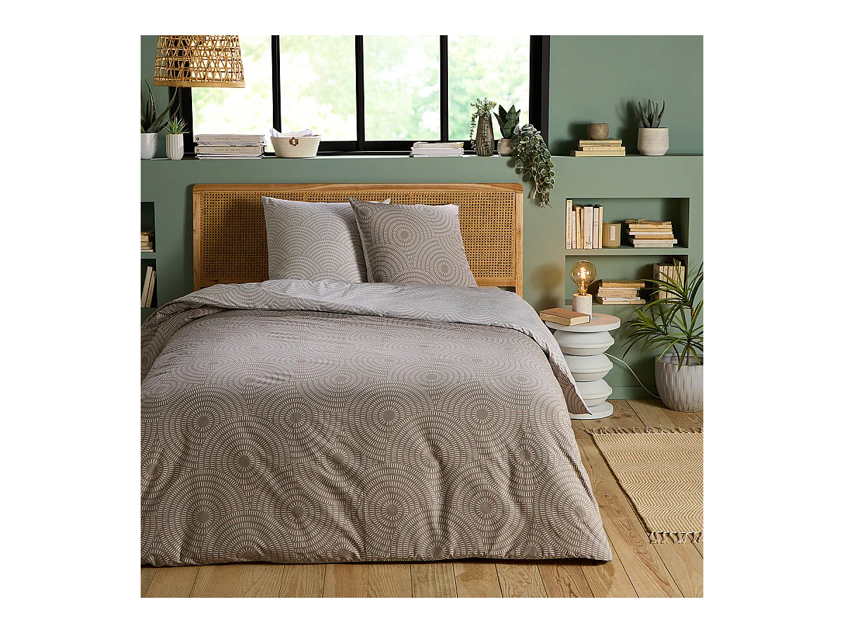 Parure de lit 2 personnes en polycoton 57 fils 260x240cm