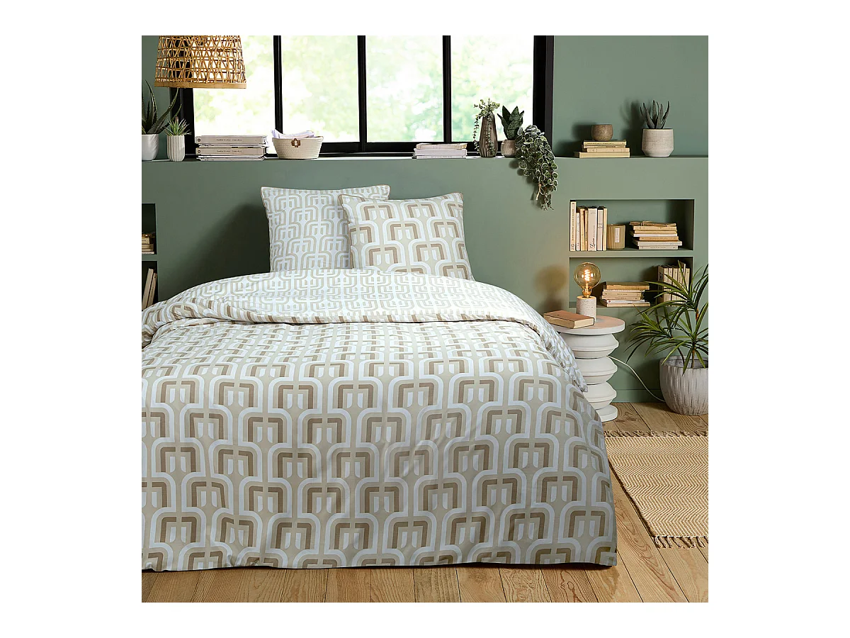 Parure de lit double rétro en microfibre lavée 240x220cm