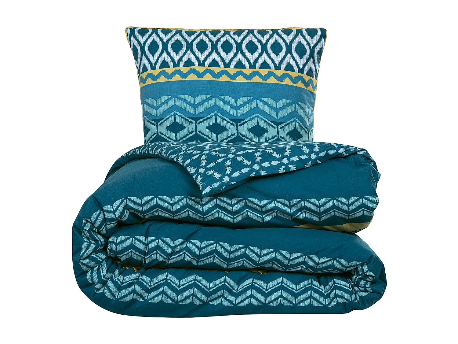 Parure de lit double ethnique en microfibre lavée 200x200cm