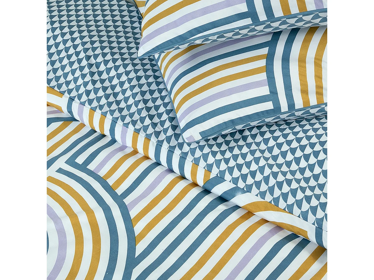 Parure de lit double arche en microfibre lavée 240x220cm