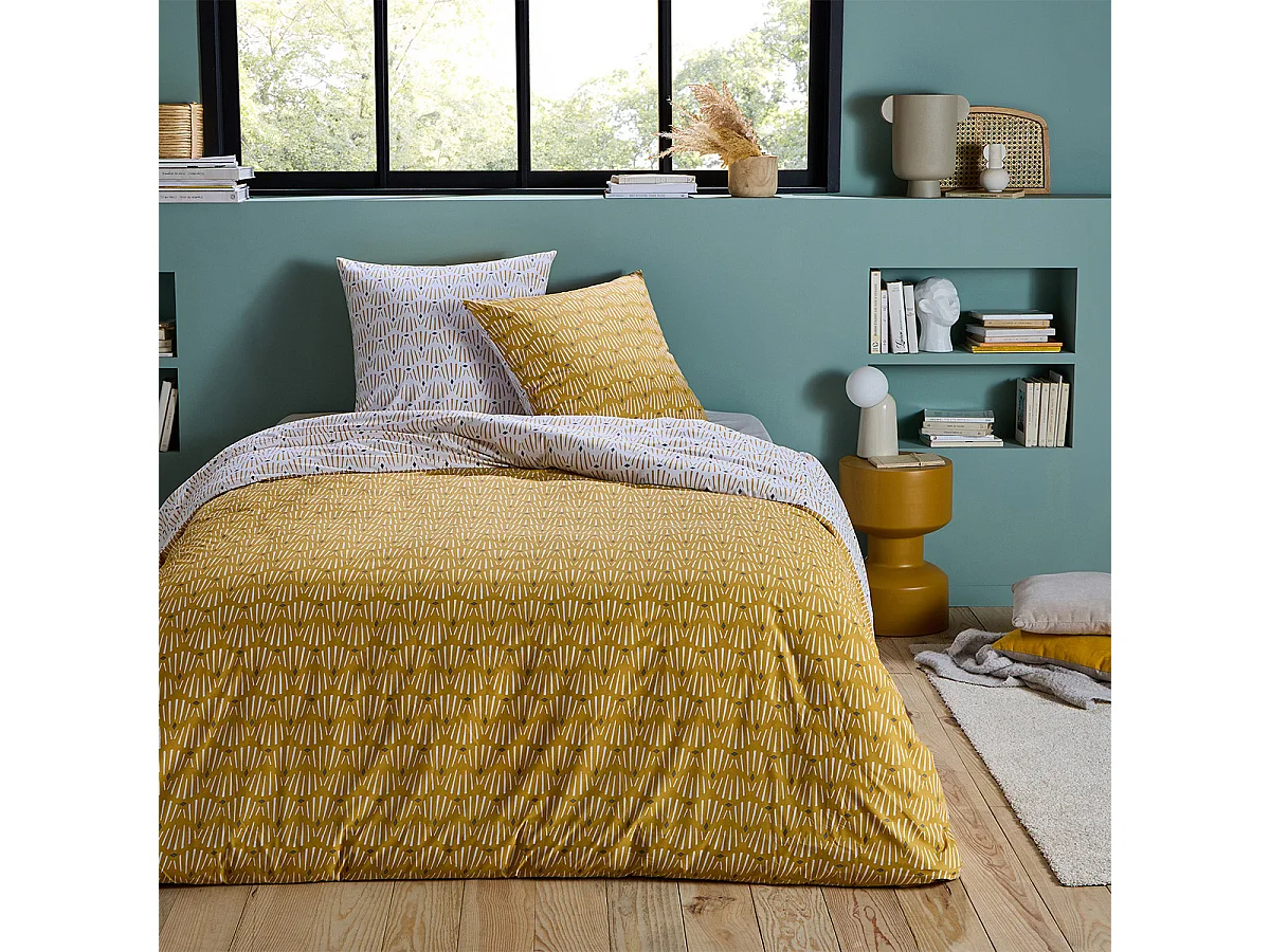 Parure de lit 2 personnes réversible en polycoton 240x220cm