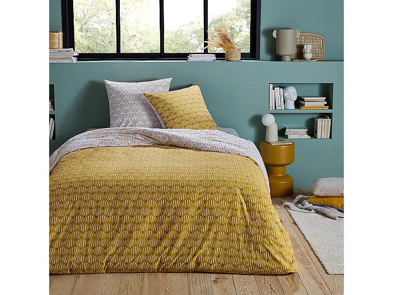 Parure de lit 2 personnes réversible en polycoton 240x220cm