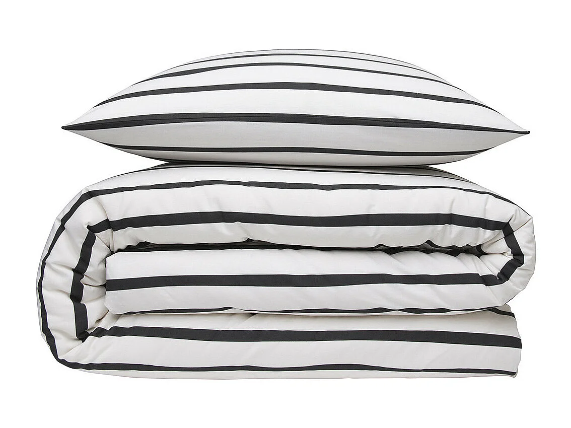Parure de lit 2 personnes à rayures en polycoton 260x240cm