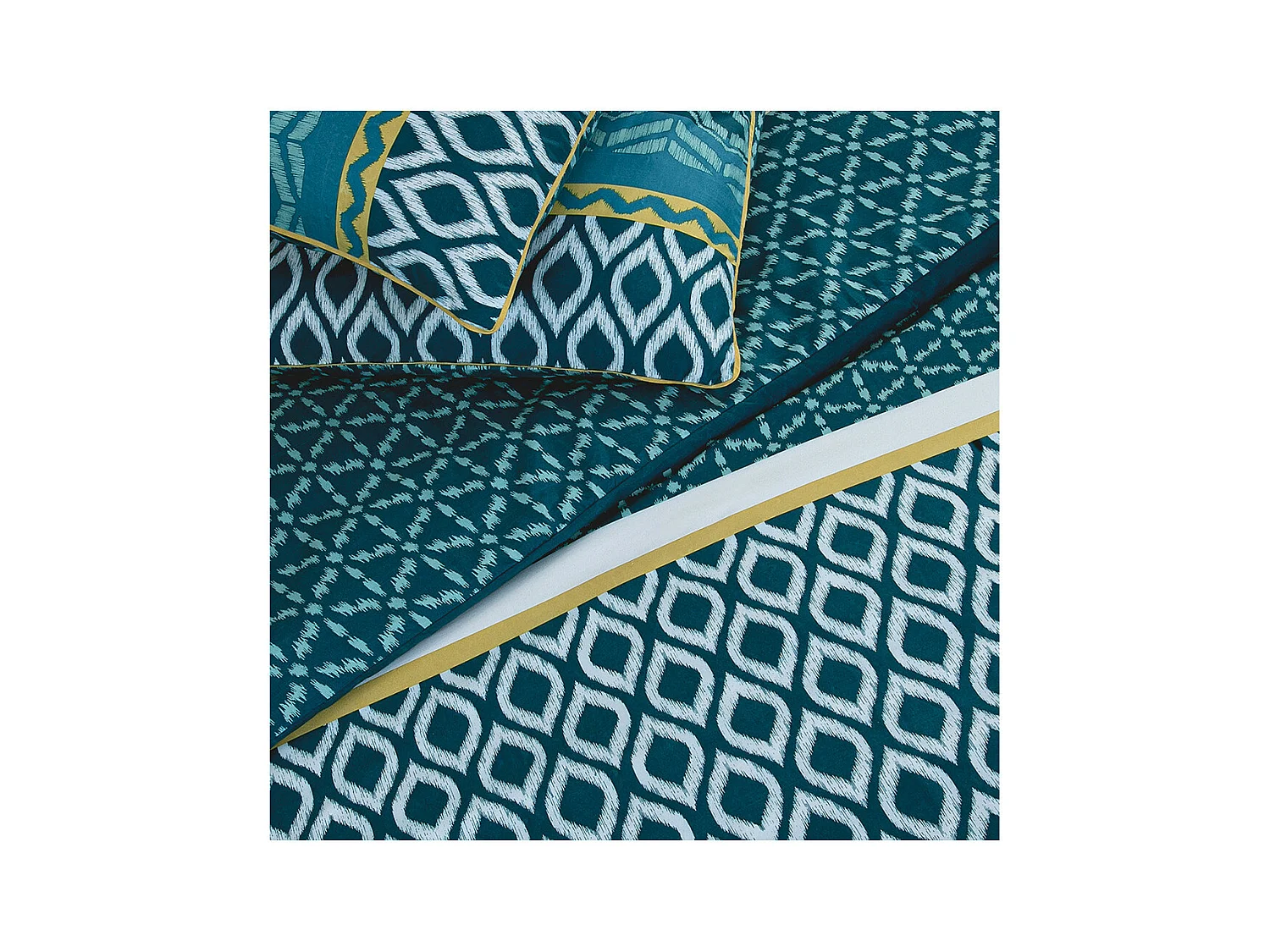 Parure de lit double ethnique en microfibre lavée 240x220cm