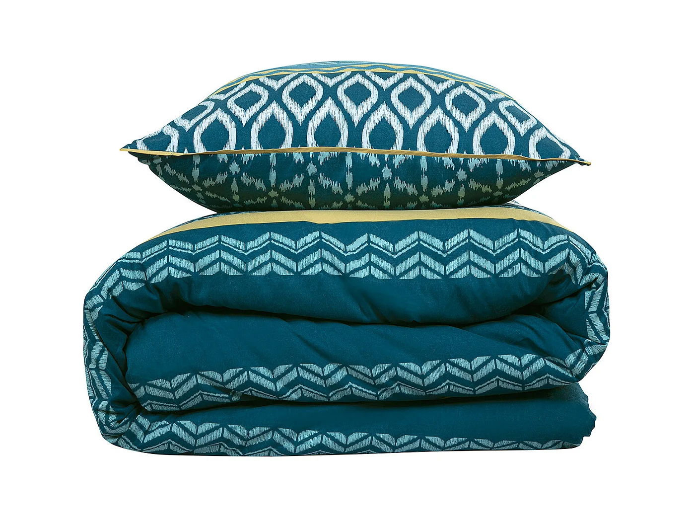 Parure de lit double ethnique en microfibre lavée 240x220cm
