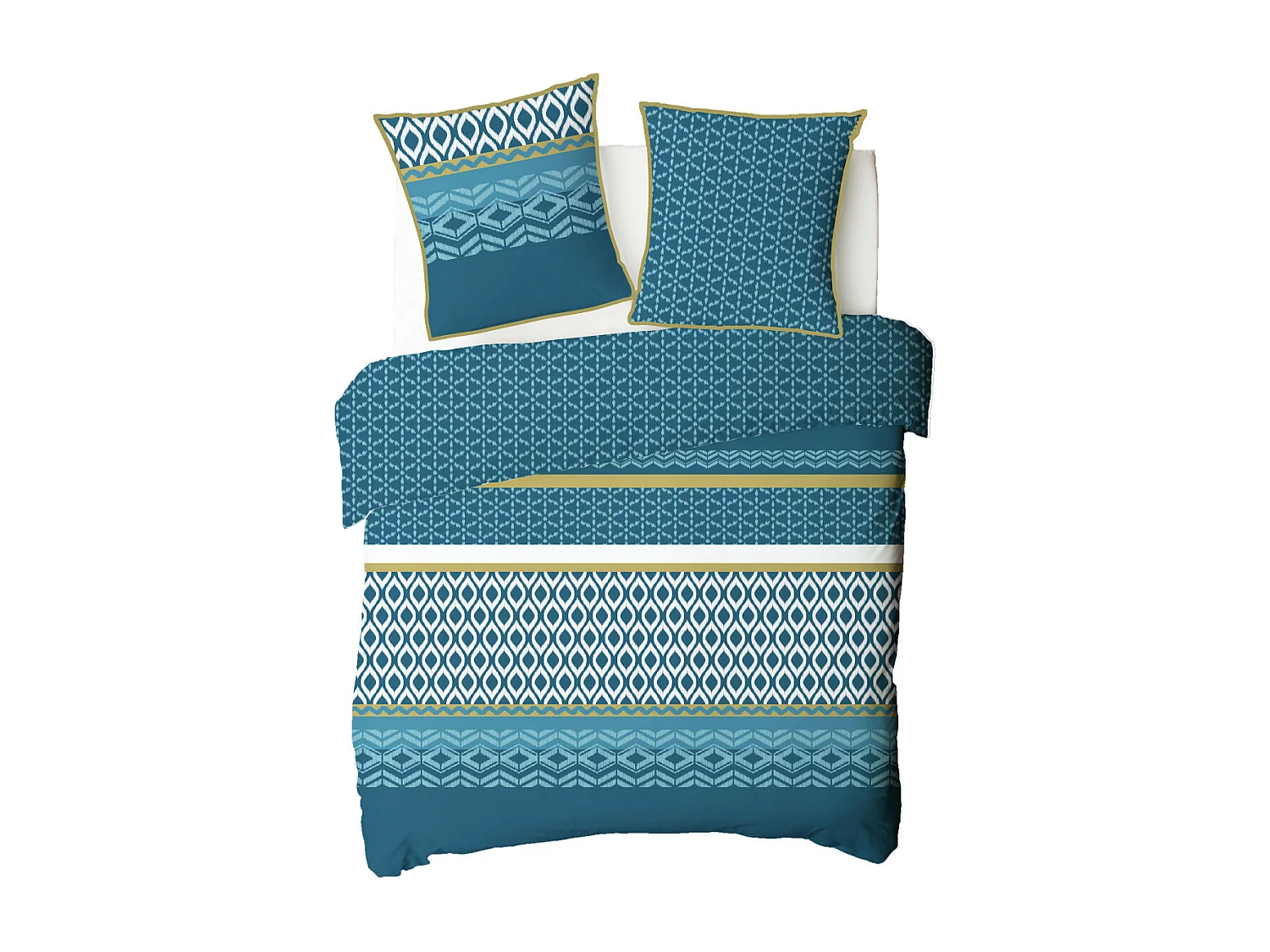 Parure de lit double ethnique en microfibre lavée 240x220cm