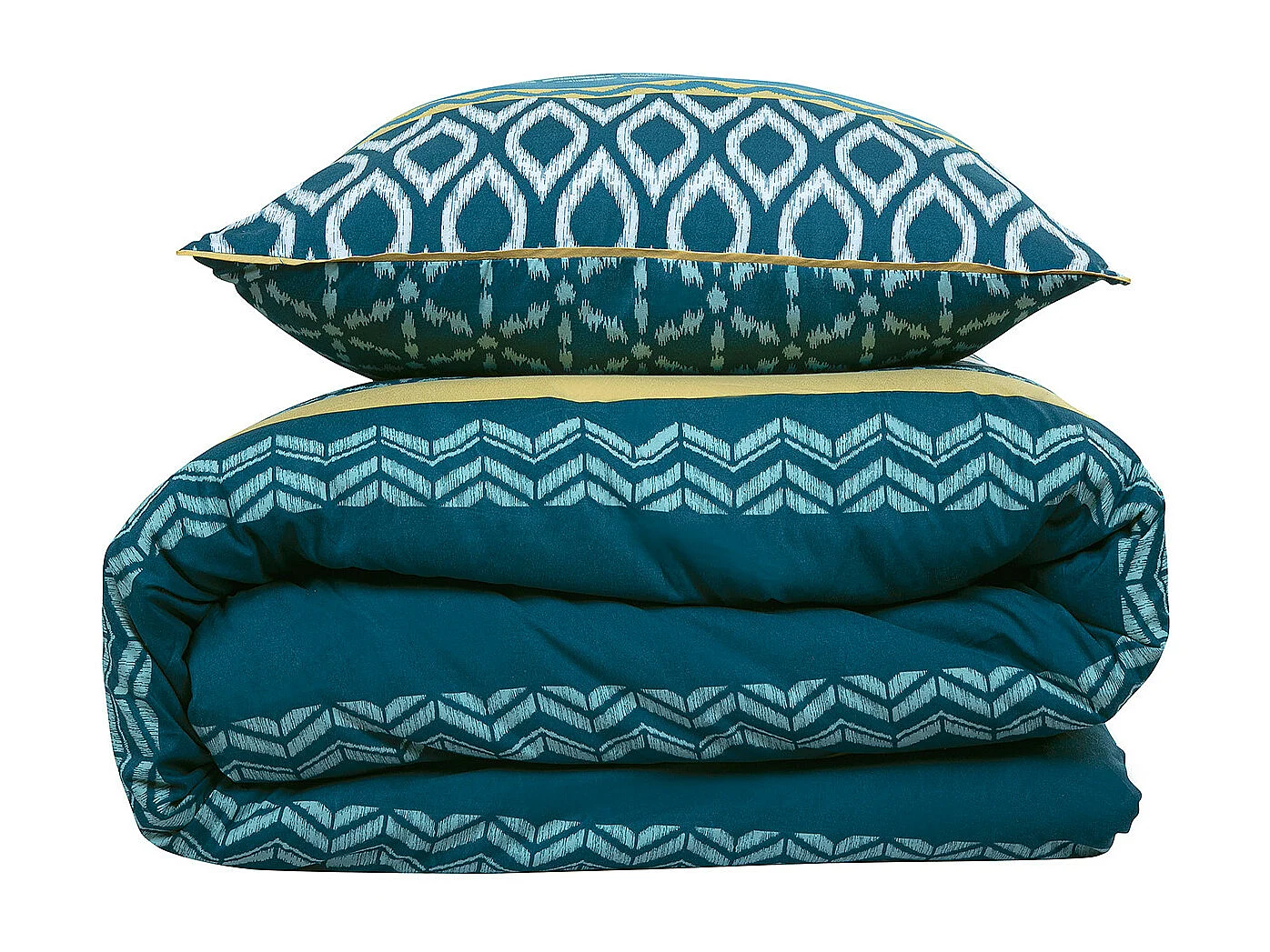 Parure de lit double ethnique en microfibre lavée 240x220cm