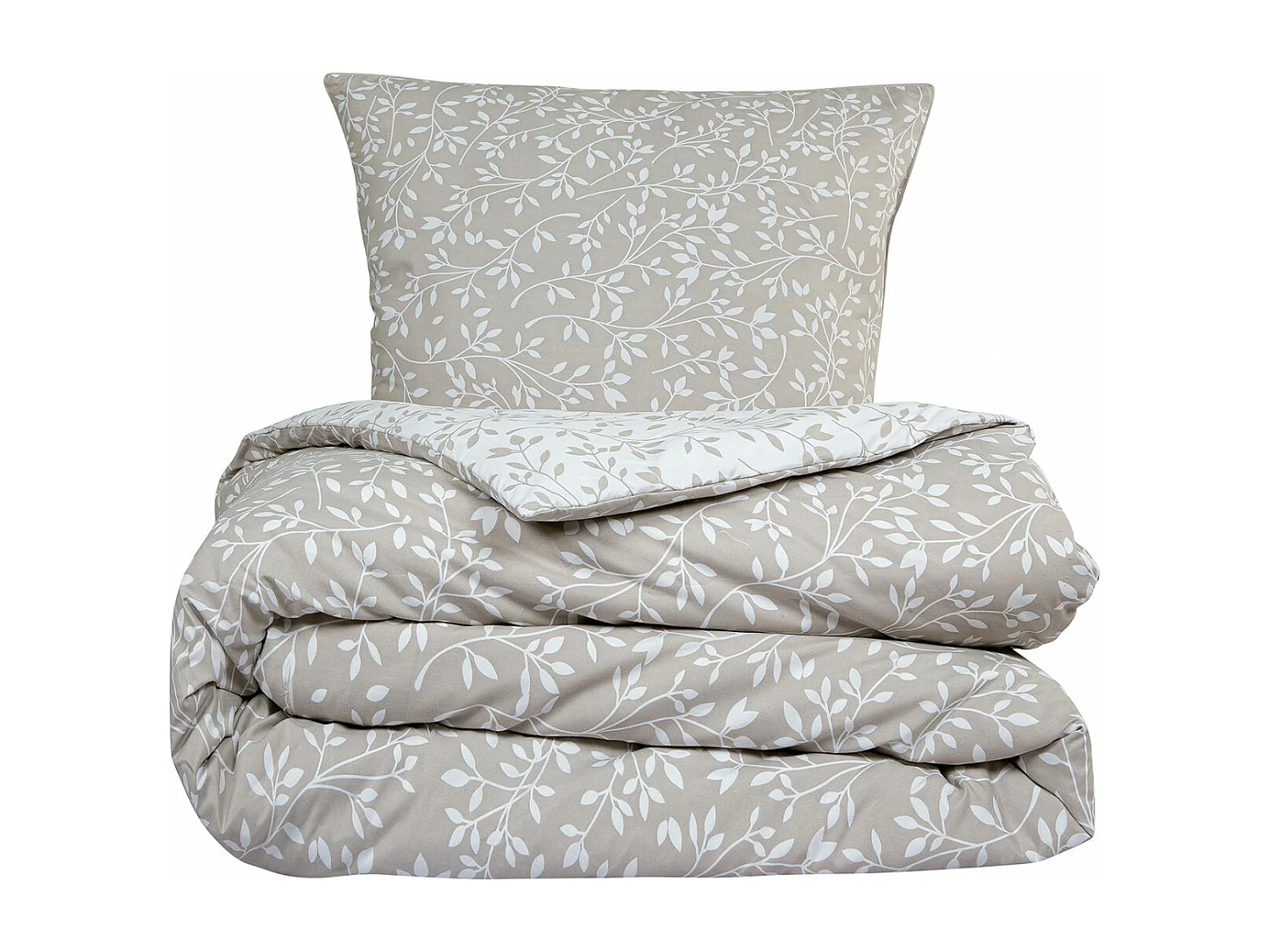 Parure de lit double feuillage en microfibre lavée 240x220cm