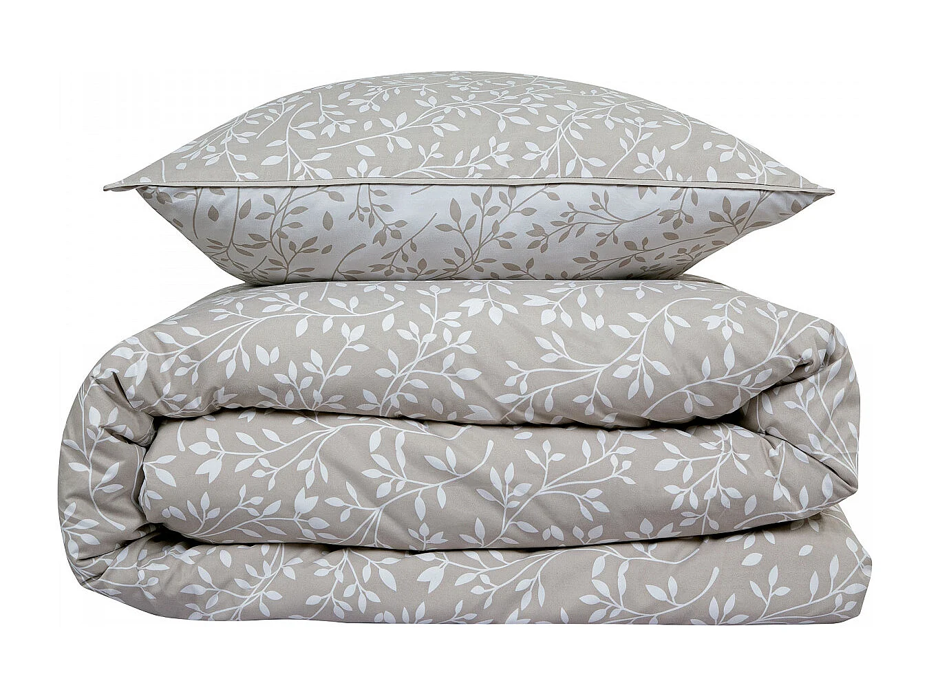 Parure de lit double feuillage en microfibre lavée 240x220cm