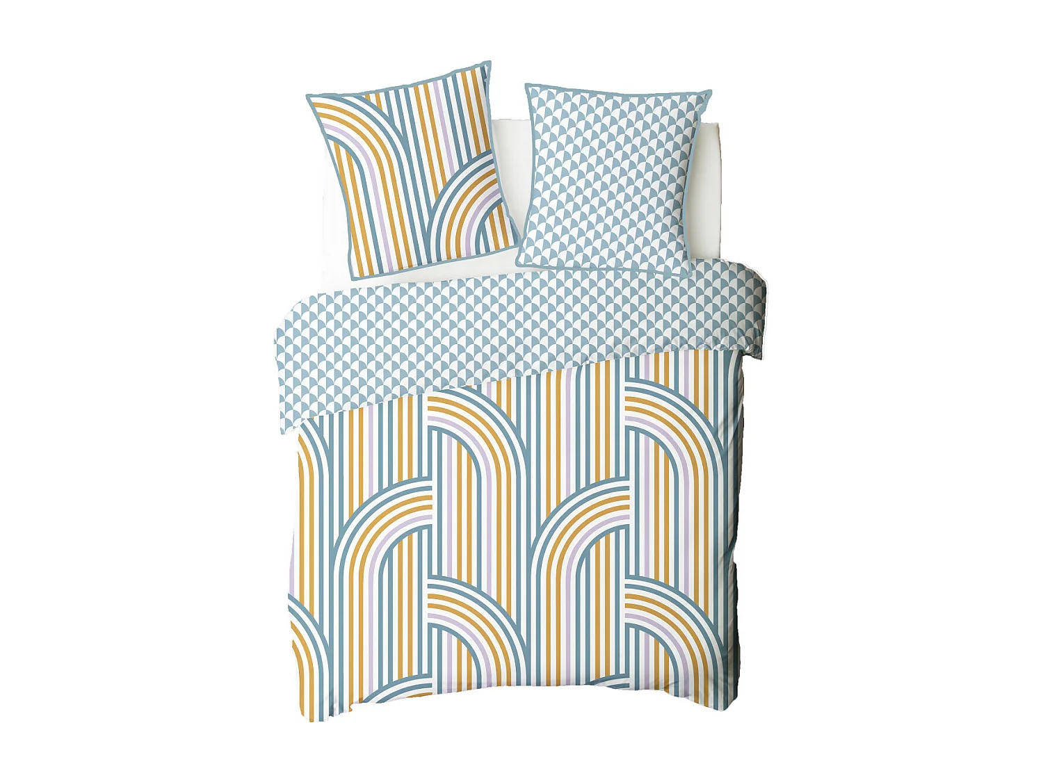 Parure de lit double arche en microfibre lavée 200x200cm