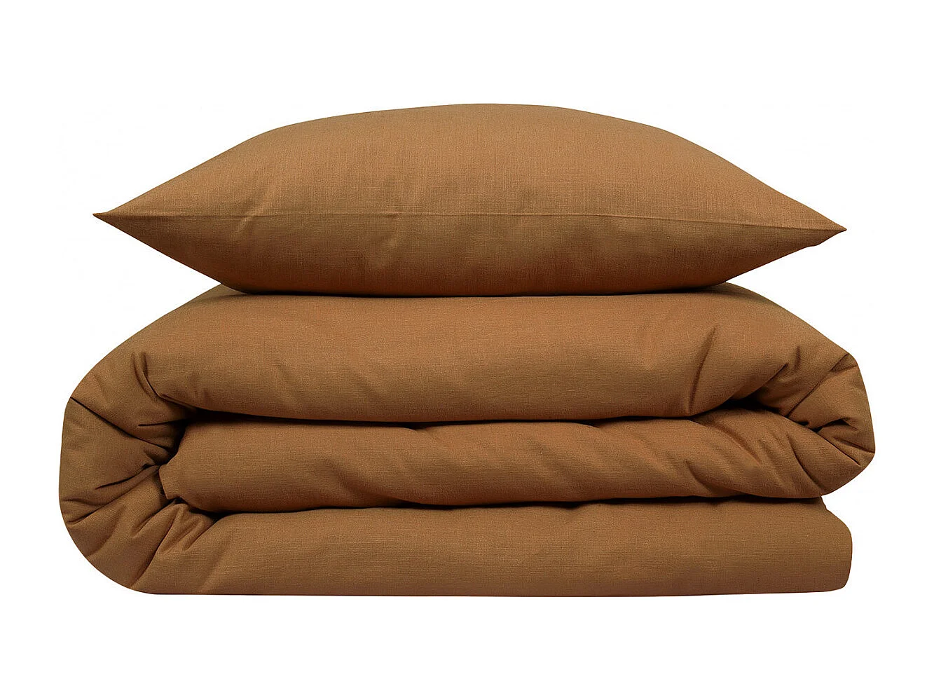 Parure de lit 2 personnes unie effet lin 240x220cm