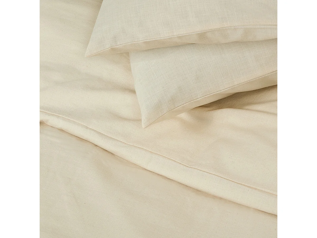 Parure de lit 2 personnes unie effet lin 240x220cm