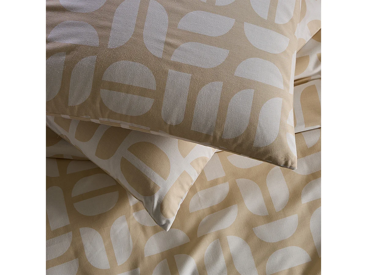 Parure de lit 2 personnes géométrique en polycoton 240x220cm