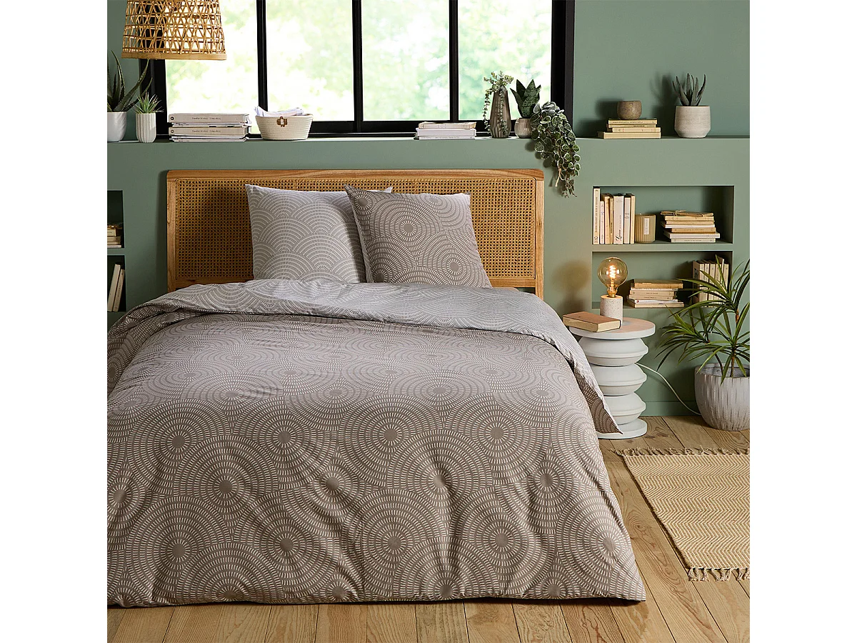 Parure de lit 2 personnes en polycoton 57 fils 200x200cm