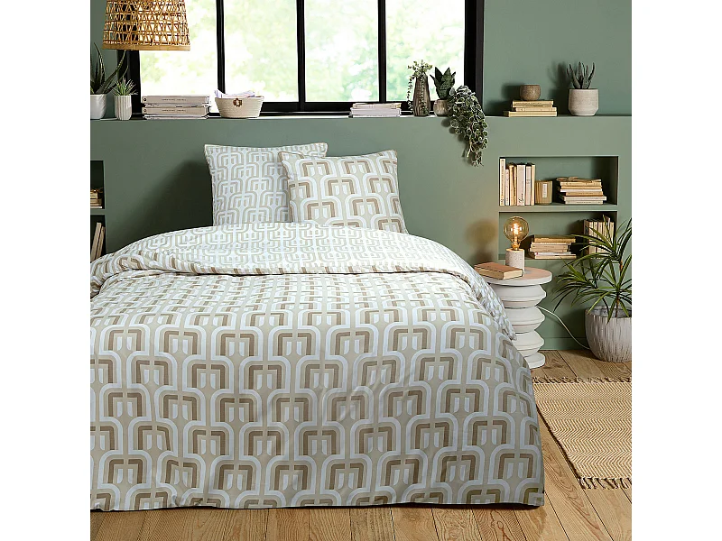 Parure de lit double rétro en microfibre lavée 260x240cm