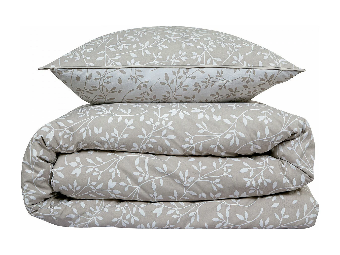Parure de lit double feuillage en microfibre lavée 260x240cm