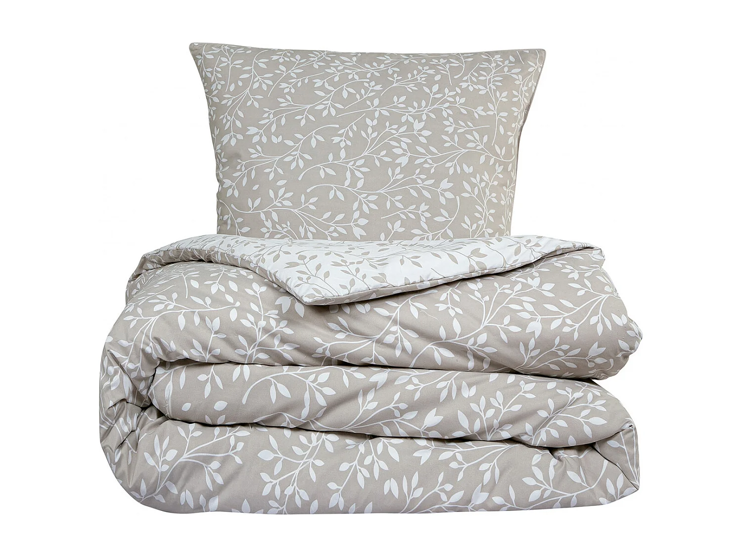Parure de lit double feuillage en microfibre lavée 260x240cm