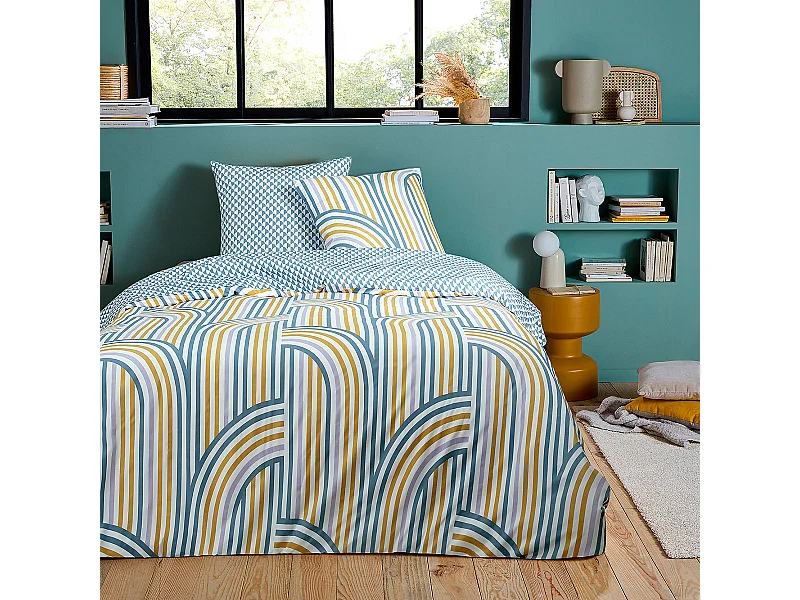 Parure de lit double arche en microfibre lavée 260x240cm