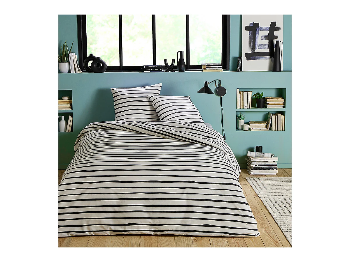 Parure de lit 2 personnes en polycoton 57 fils 240x220cm