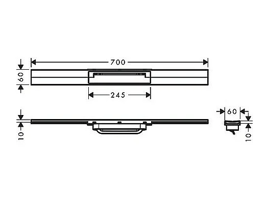 Caniveau de douche découpable 70 cm HANSGROHE RainDrain Flex montage libre chromé