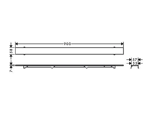 Caniveau de douche découpable et carrelable 80 cm HANSGROHE RainDrain Rock