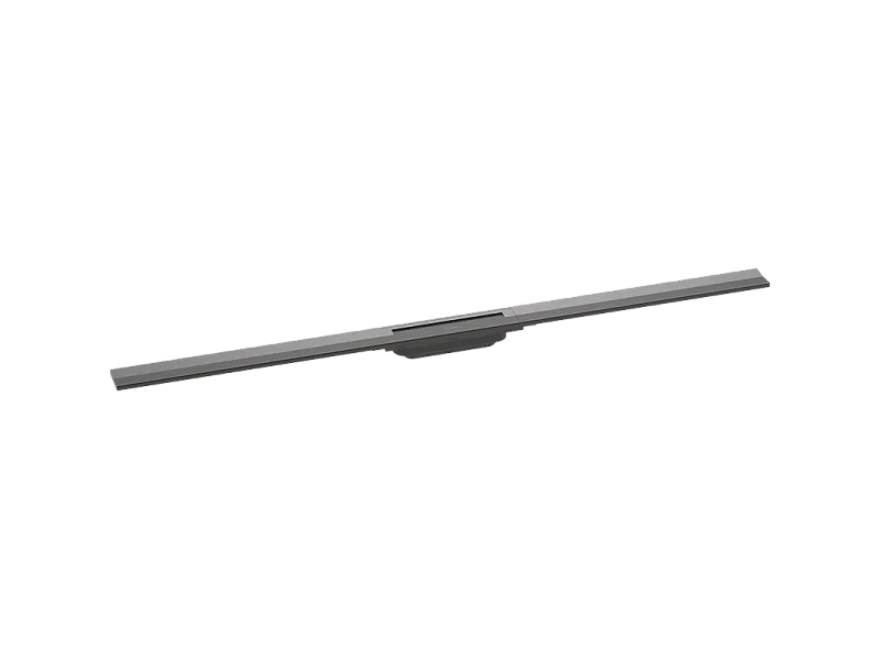 Caniveau de douche découpable 120 cm HANSGROHE RainDrain Flex montage libre noir chromé brossé