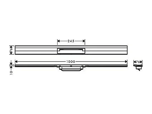 Caniveau de douche découpable 100 cm HANSGROHE RainDrain Flex montage mural acier inox brossé