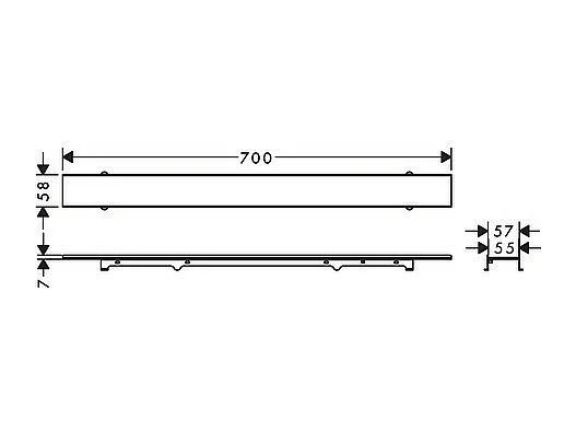 Caniveau de douche découpable et carrelable 60 cm HANSGROHE RainDrain Rock