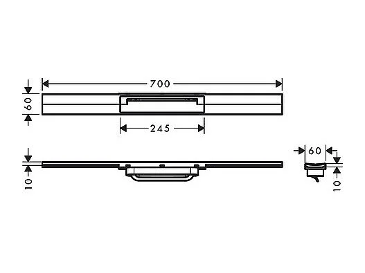 Caniveau de douche découpable 70 cm HANSGROHE RainDrain Flex montage libre bronze brossé
