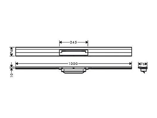 Caniveau de douche découpable 100 cm HANSGROHE RainDrain Flex montage mural chromé