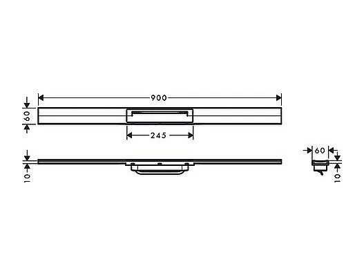 Caniveau de douche découpable 90 cm HANSGROHE RainDrain Flex montage libre aspect doré poli