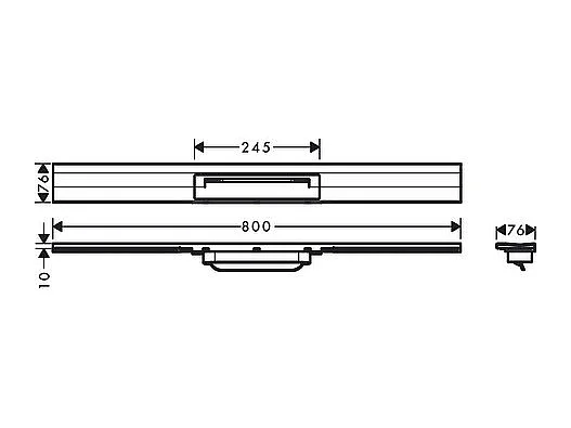 Caniveau de douche découpable 80 cm HANSGROHE RainDrain Flex montage mural noir chromé brossé