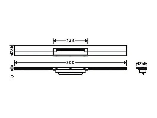Caniveau de douche découpable 80 cm HANSGROHE RainDrain Flex montage mural acier inox brossé