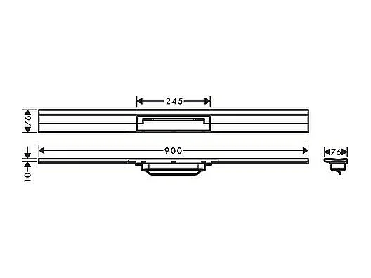 Caniveau de douche découpable 90 cm HANSGROHE RainDrain Flex montage mural aspect doré poli