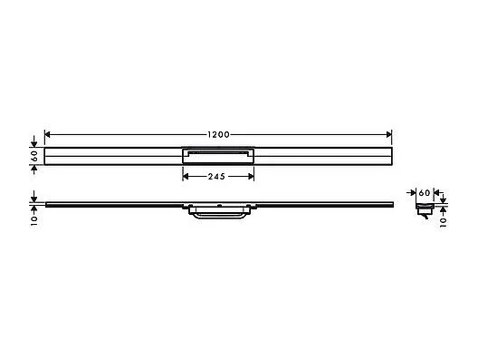 Caniveau de douche découpable 120 cm HANSGROHE RainDrain Flex montage libre aspect doré poli