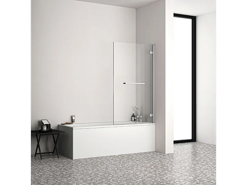 Pare bain fixe IDEAL STANDARD droit + porte-serviette i.Life