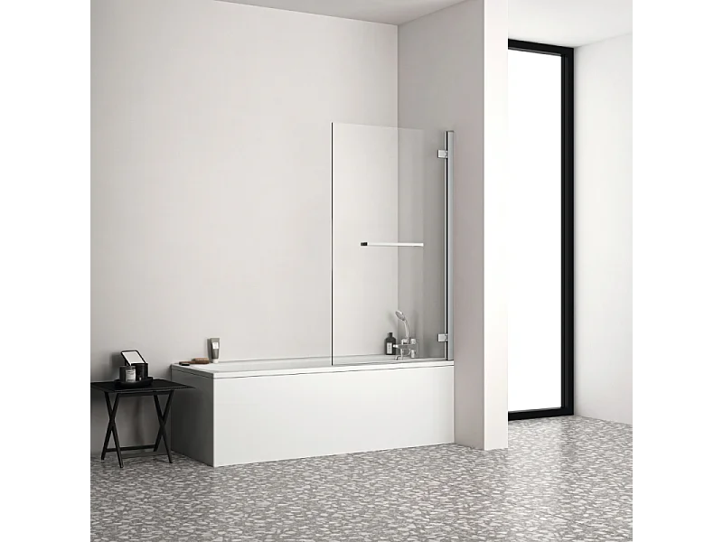 Pare bain fixe IDEAL STANDARD droit + porte-serviette i.Life