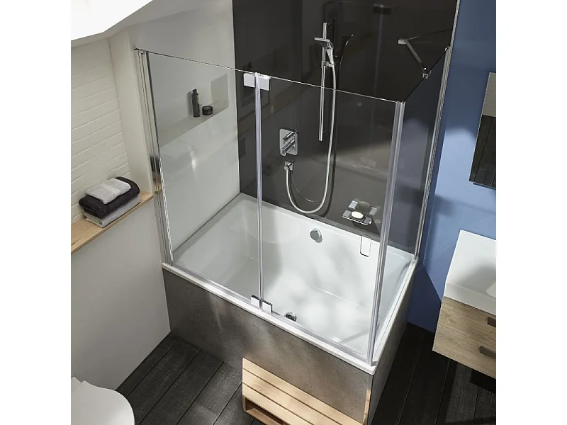 Pare bain JACOB DELAFON Capsule à poser en angle 140 x 90 cm, Chrome