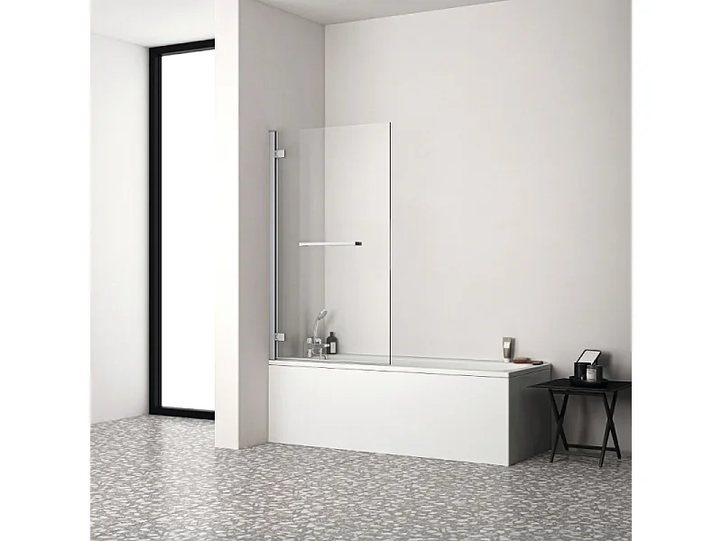 Pare bain fixe IDEAL STANDARD gauche + porte-serviette i.Life