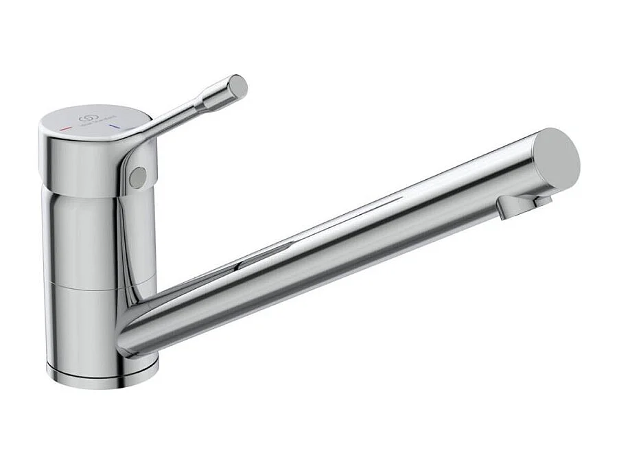 Robinet de cuisine bec bas IDEAL STANDARD Ceralook chrome + Microfibre