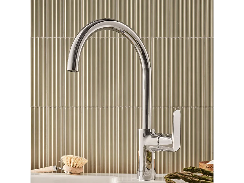 Robinet cuisine JACOB DELAFON July+ col de cygne et orientable