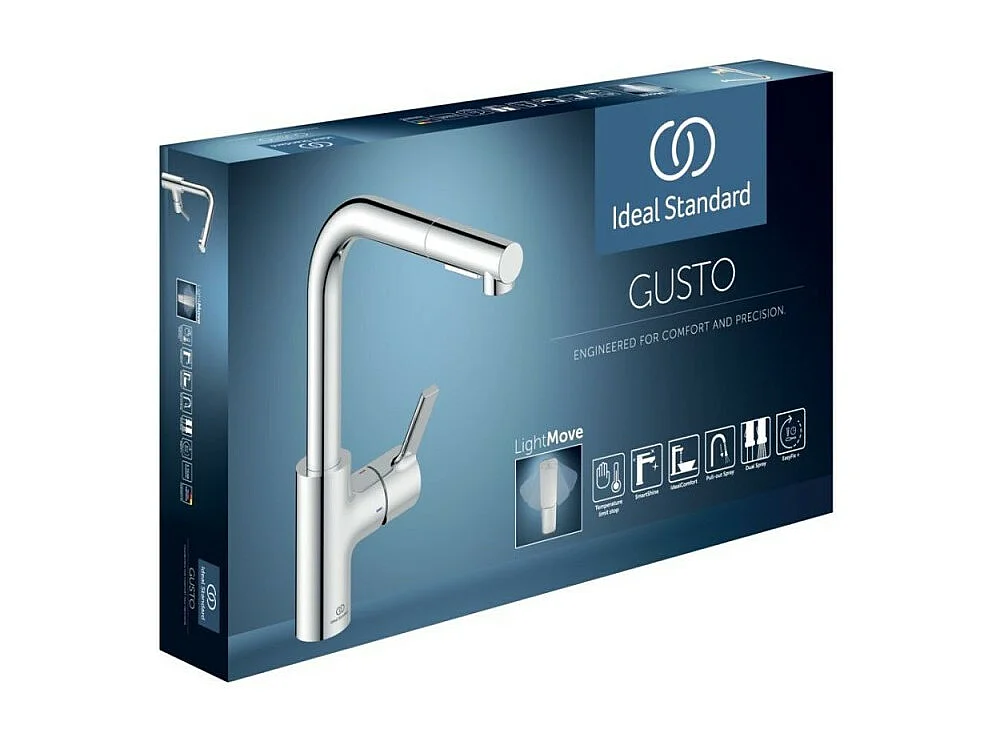 Robinet de cuisine IDEAL STANDARD Gusto douchette extractible or + Nettoyant